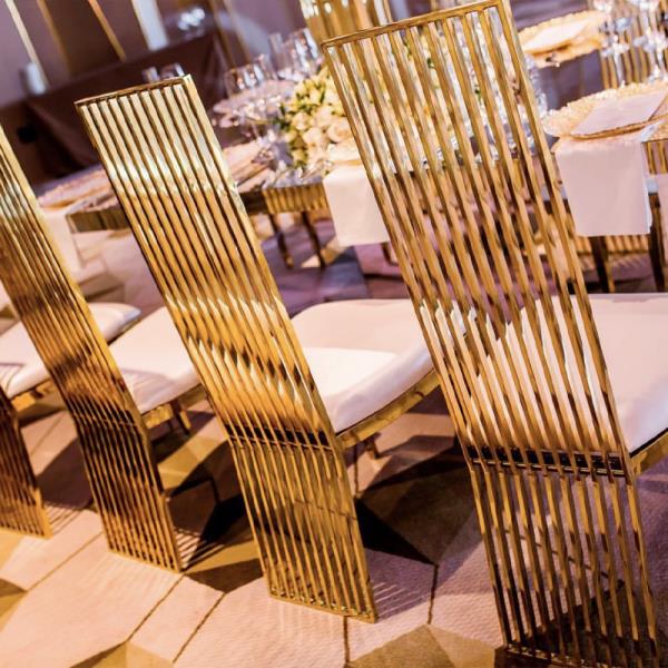 Visoka stolica zlatna 120cm stainless steel - Slika 5